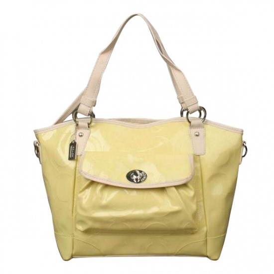 Coach Bleecker Riley Carryall Small Yellow Satchels ECG | Women